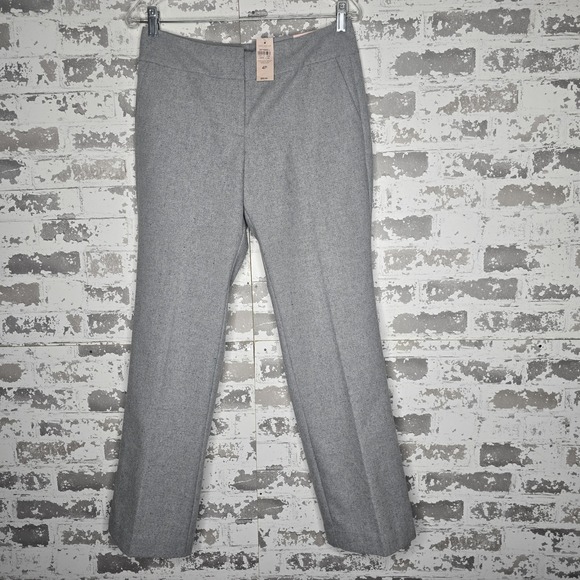 Ann Taylor Pants - NEW Ann Taylor Dress Pants Womens 4 Petite Gray Wool Blend Lined Trouser Preppy